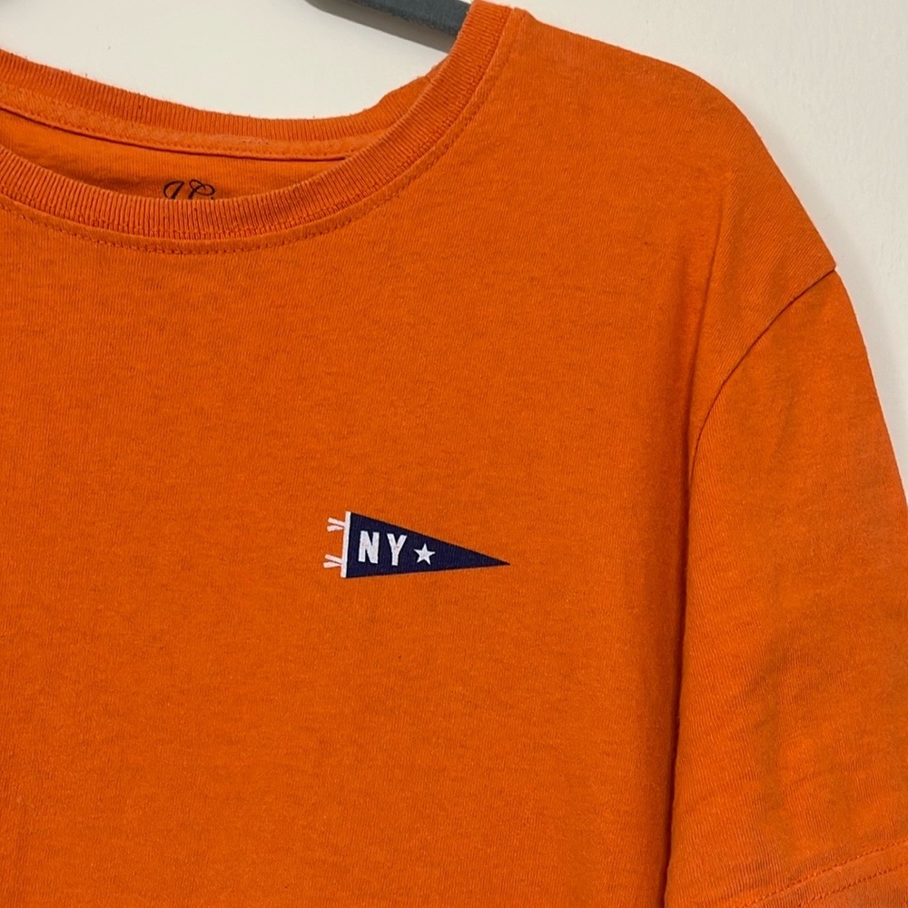 J. Crew X Oxford Pennants Orange NY Logo Tee Sz L